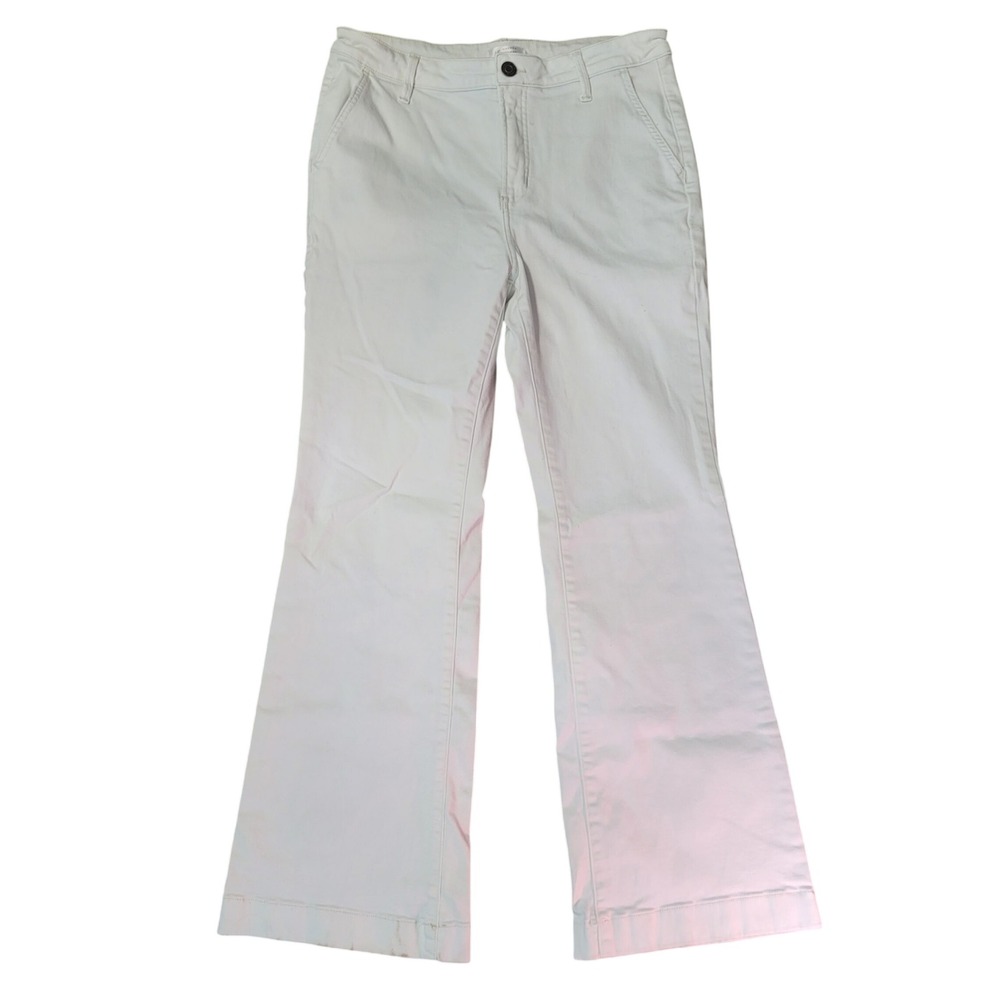 Lauren Conrad Super High-Rise Flare Jeans Size‎ 12 Stretch White 32x30